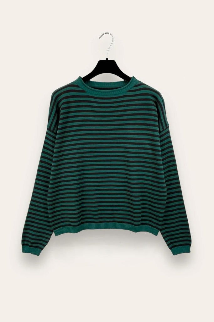 LOVEme Maglia girocollo a righe bicolore