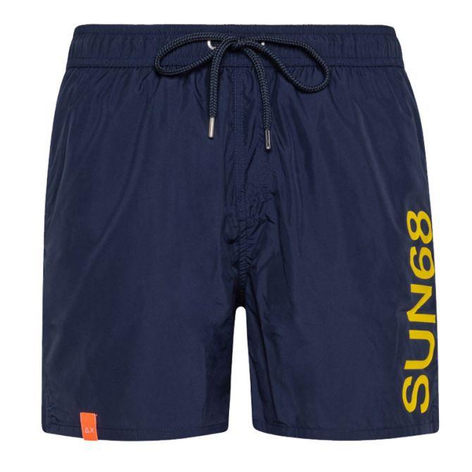 SUN68 SWIM PANT WITH MACRO LOGO ON FRONT