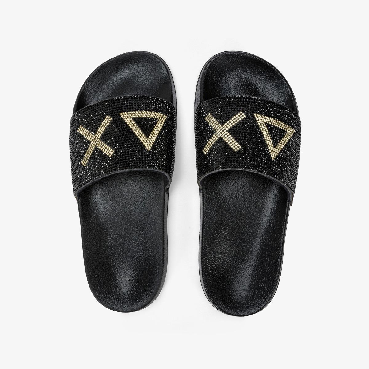 SUN68 SLIPPERS LOGO STRASS