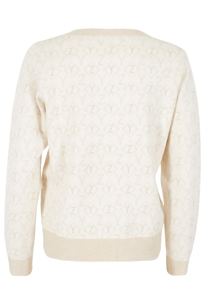 YES ZEE MAGLIA DONNA JAQUARD, GIROCOLLO