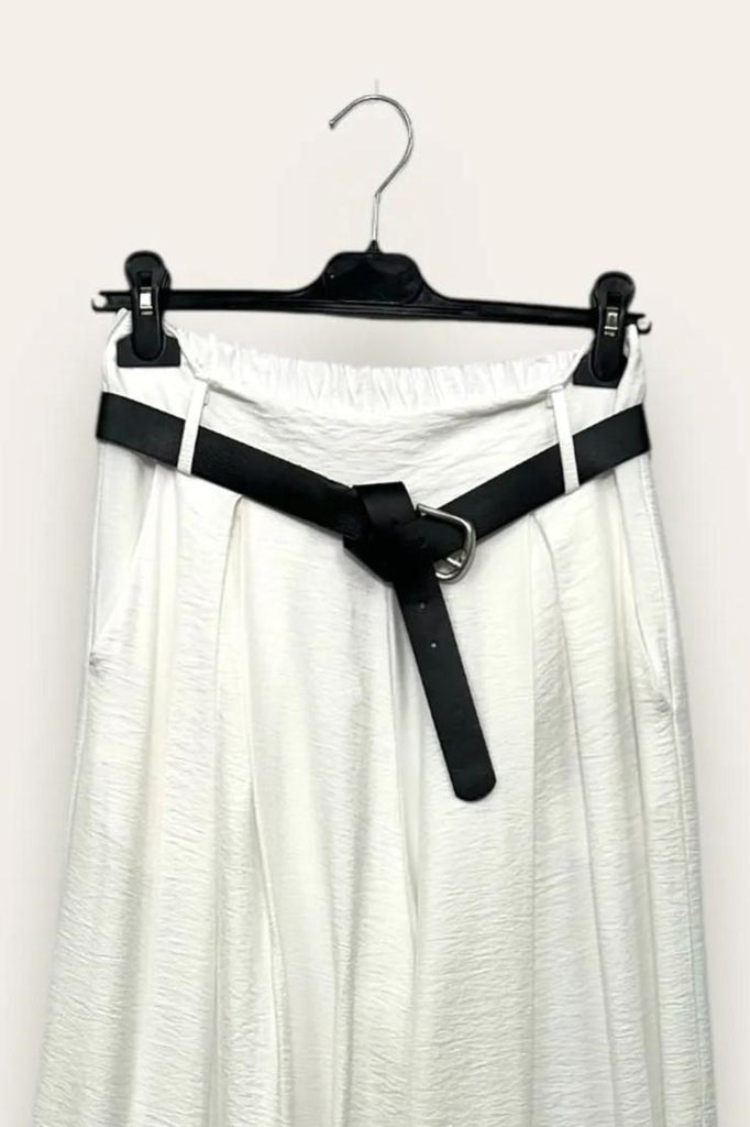 LOVEme Pantalone a gamba larga con pinces, in viscosa
