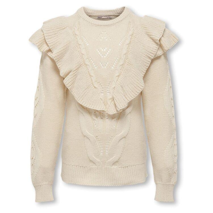 ONLY KIDS KOGRILLO LS RUFFLE ONECK CP KNT