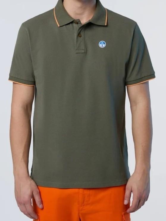 NORTH SAILS POLO SHORT SLEEVE COLLAR W/STRIPED IN CONTRAST