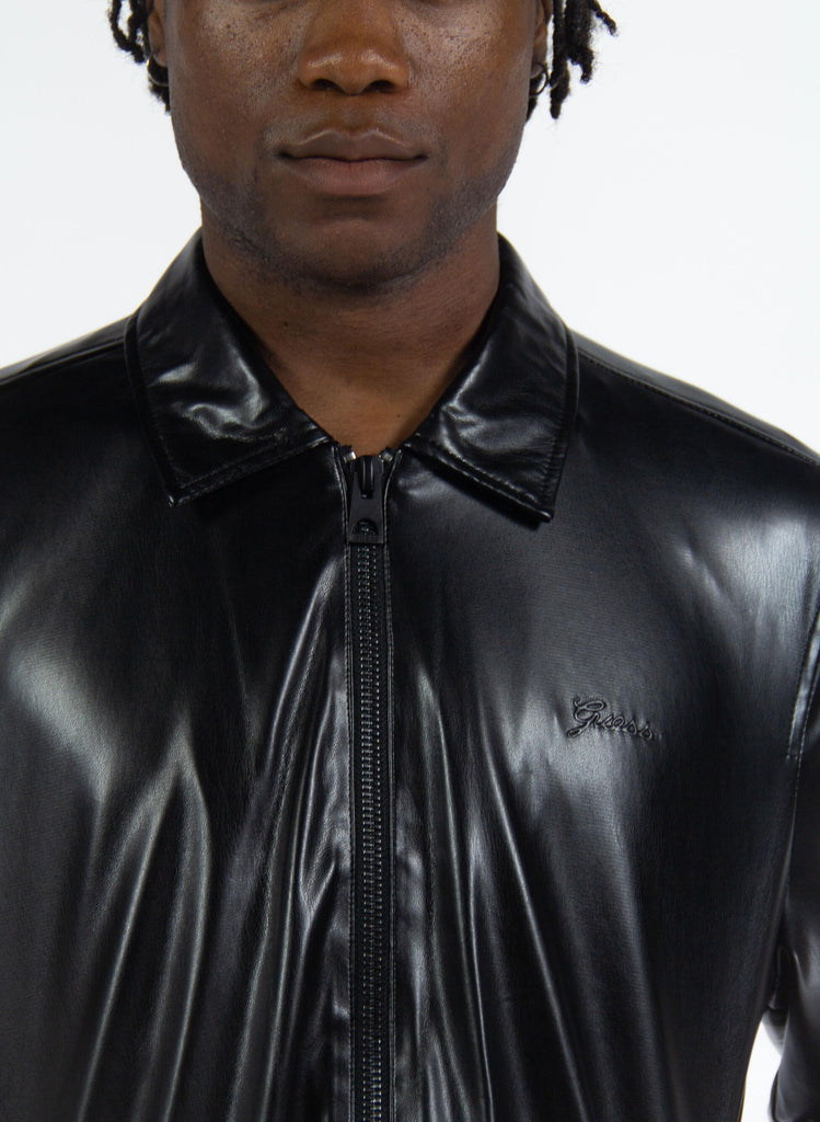 GUESS DISTRICT FAUX LTHR ZIP JKT