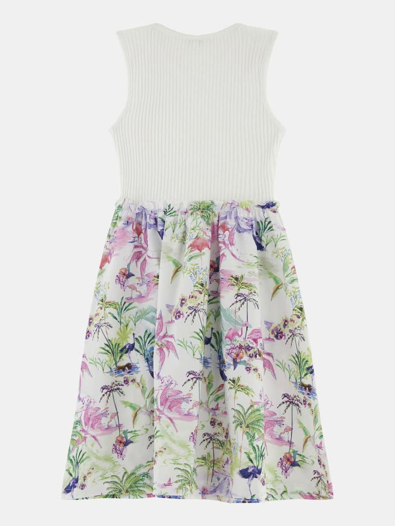 GUESS MIXED FABRIC SL DRESS