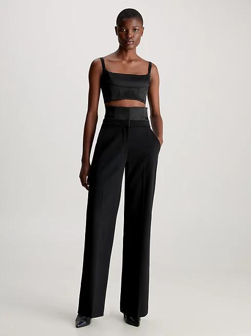 CALVIN KLEIN TUX SATIN WOOL CORSE