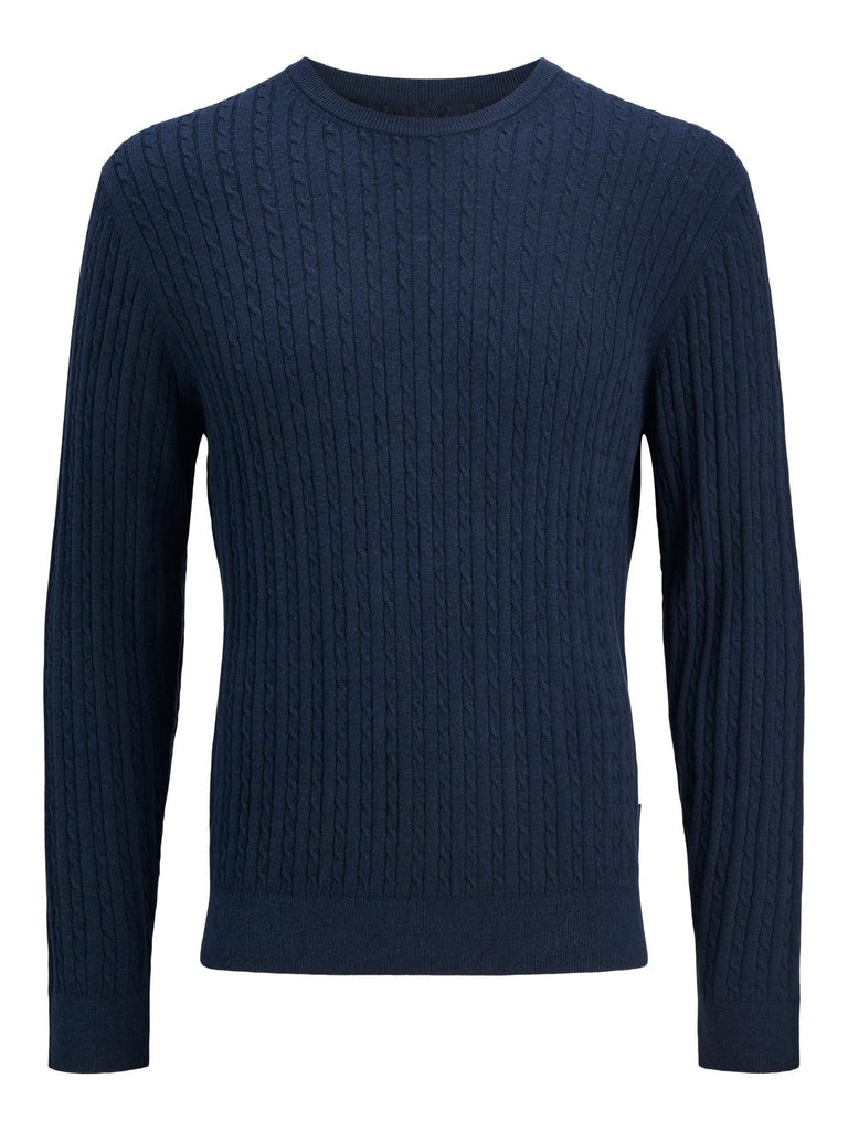 JACK AND JONES JJEEMIL KNIT CABLE CREW NECK NOOS