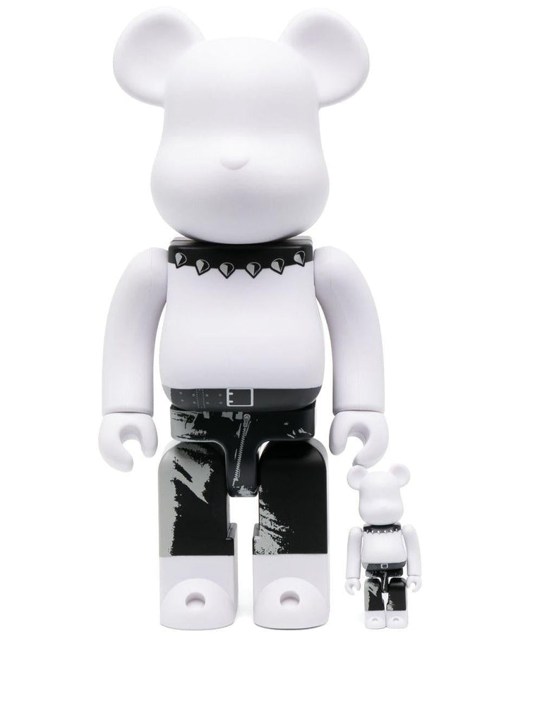 MEDICOM TOY Bianco Bearbrick X Andy Warhol X The Rolling Stones (Sticky Fingers) Set 100% E 400%
