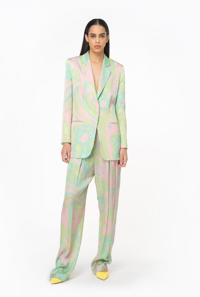 PINKO PENATI PANTALONE SATIN STAMPA