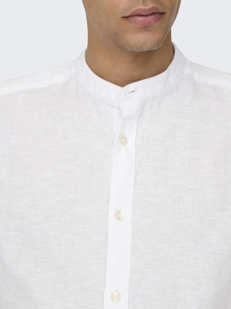 ONLY&SONS ONSCAIDEN LS SOLID LINEN MAO SHIRT NOOS