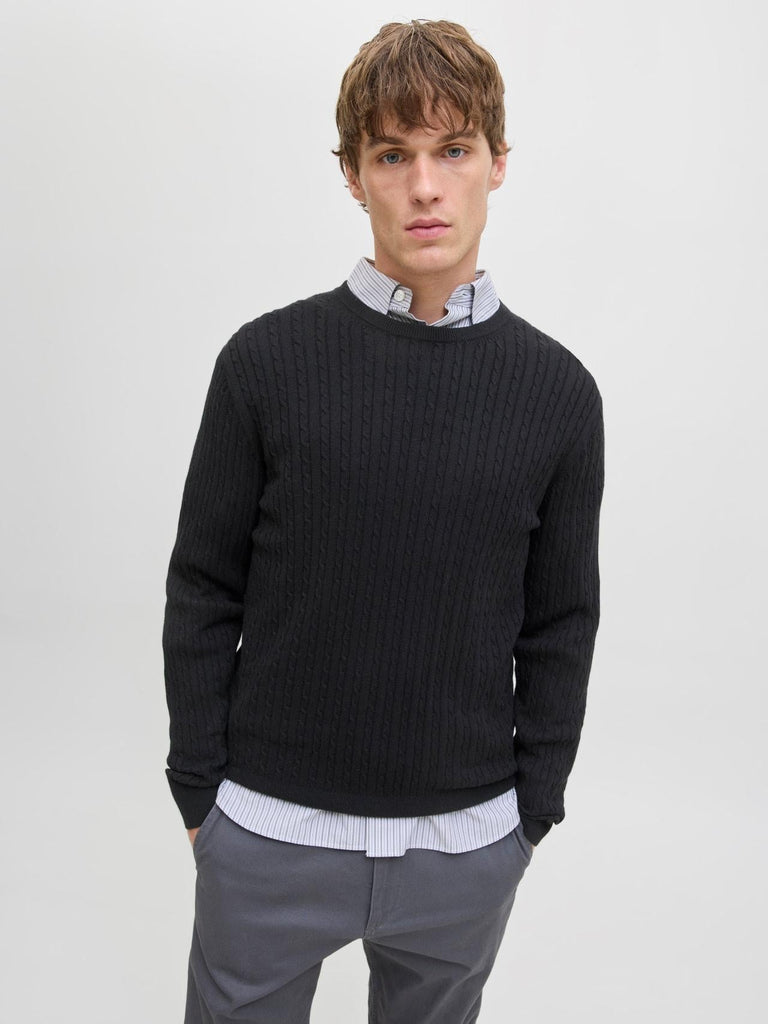 JACK AND JONES JJEEMIL KNIT CABLE CREW NECK NOOS