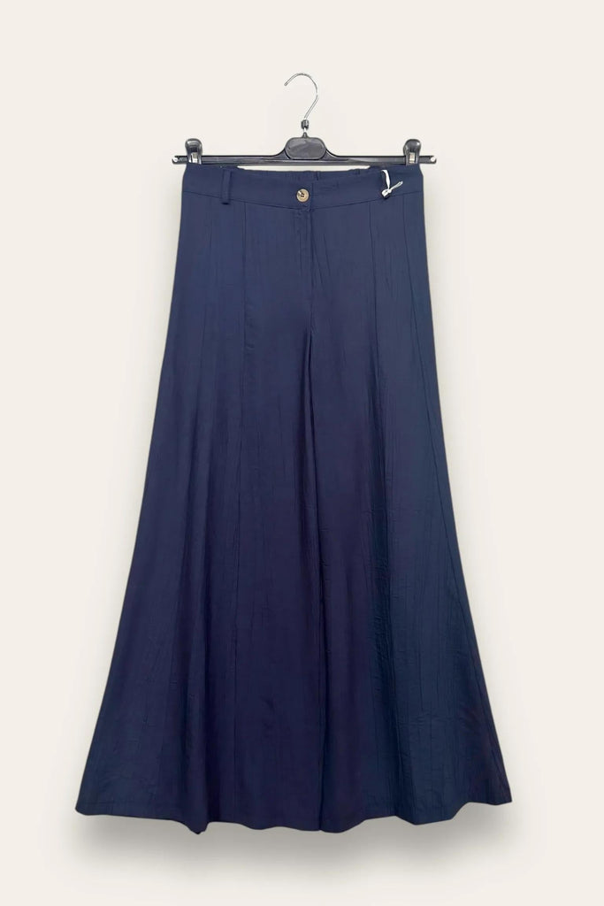 LOVEme Pantalone a palazzo in viscosa goffrata