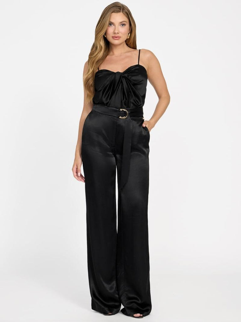 GUESS MARCIANO IVA BELTED STRAIGHT PANTS