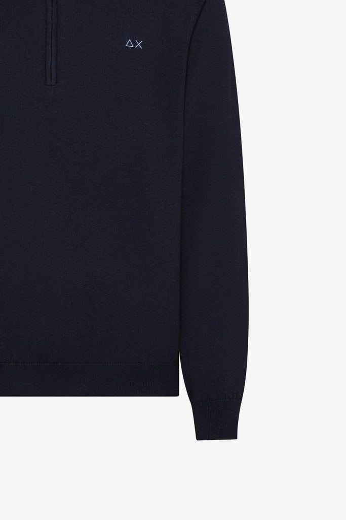 SUN68 HALF ZIP SWEATER BASIC L/S