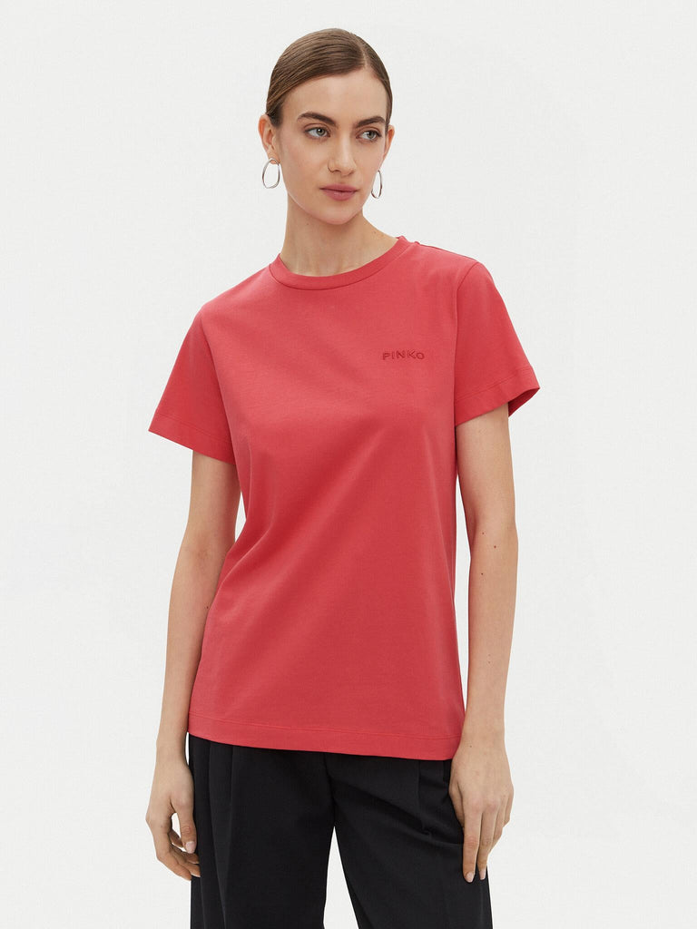 PINKO START T-SHIRT JERSEY LOGO PINK
