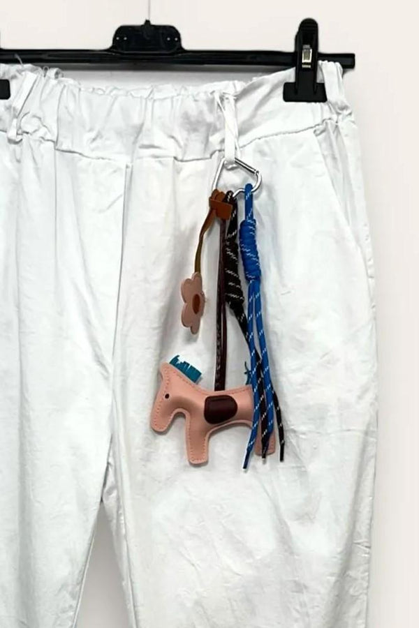 LOVEme Pantalone morbido con gadget portachiavi, elastico in vita