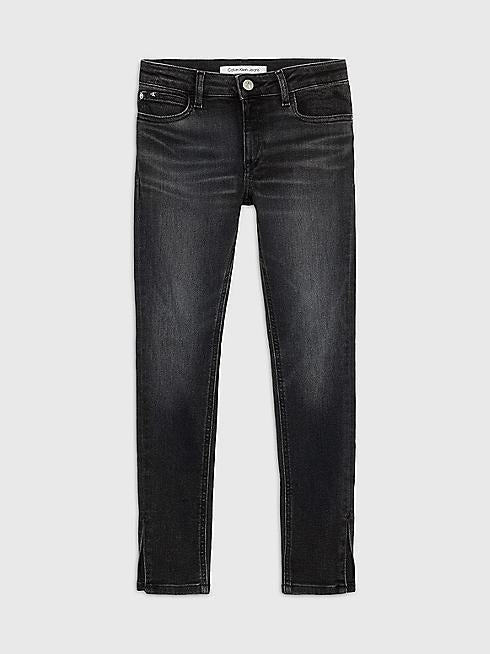 CALVIN KLEIN JEANS SKINNY MR SLIT OPTIC BLACK