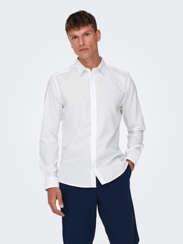 ONLY&SONS ONSSANE LIFE LS SOLID POPLIN SHIRT