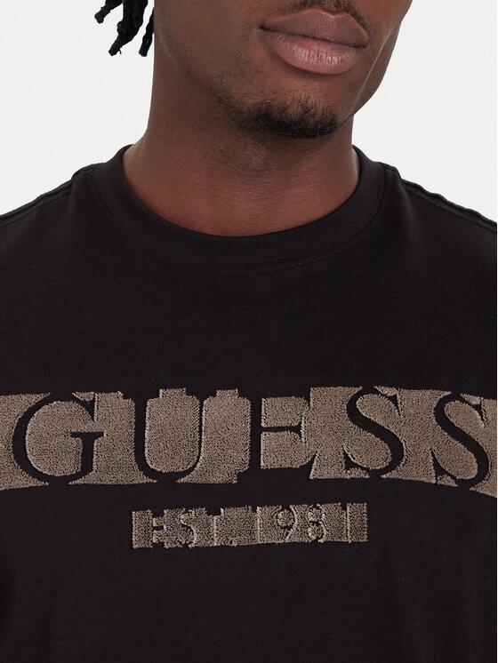 GUESS CN LS FLOCK LOGO TEE