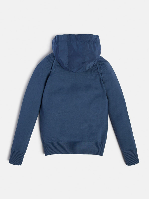 GUESS HOODED LS CARDIGAN W/ZIP_MINI