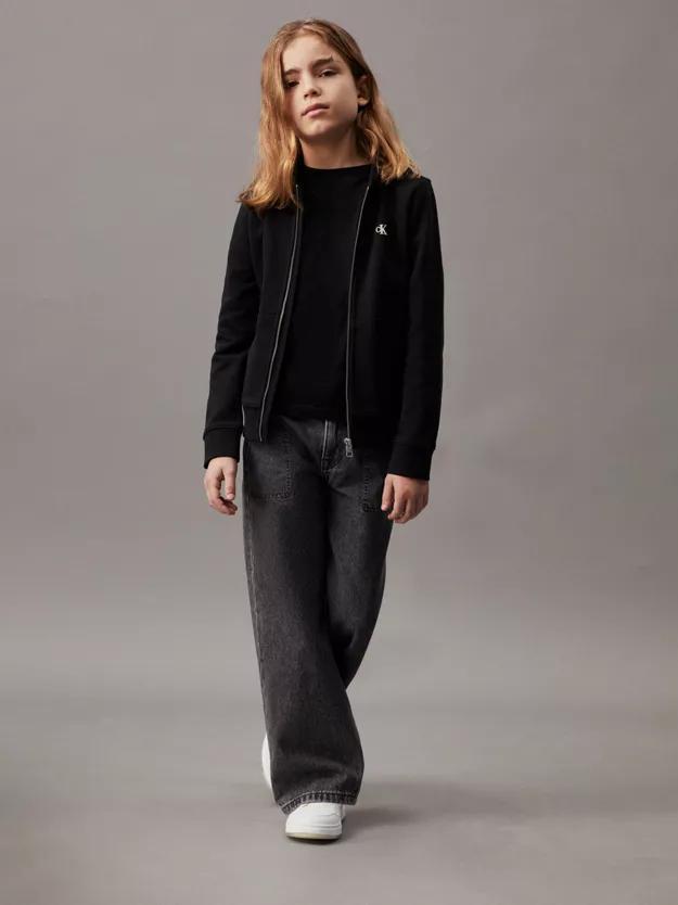 CALVIN KLEIN JEANS MINI HERO FLOCK ZIP-THROUGH