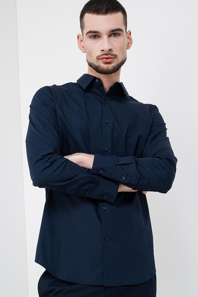 CALVIN KLEIN LS SOLID STRETCH SLI