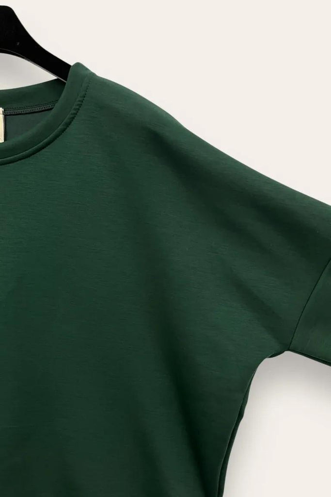 LOVEme Felpa girocollo in scuba, più lunga dietro