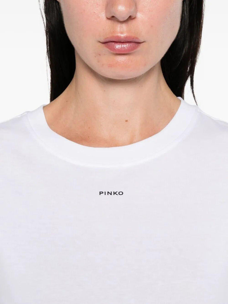 PINKO BASICO T-SHIRT JERSEY LOGO PIN