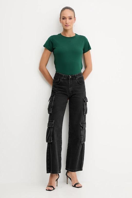 PINKO BASICO T-SHIRT JERSEY LOGO PIN