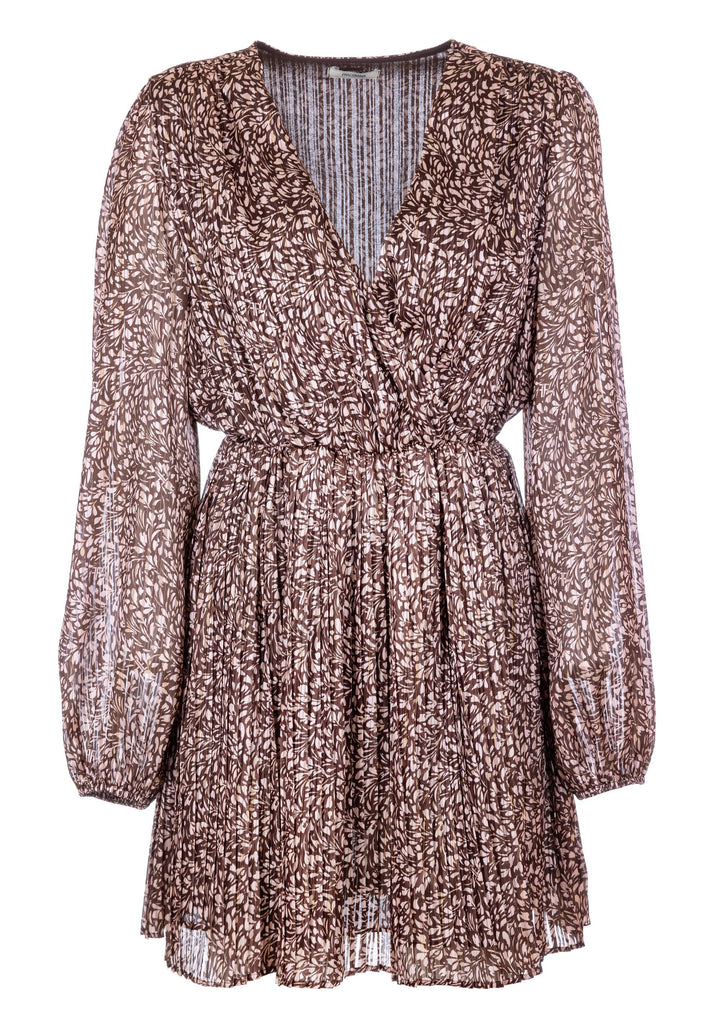 FRACOMINA SHORT DRESS PRINT BROWNPOWDER