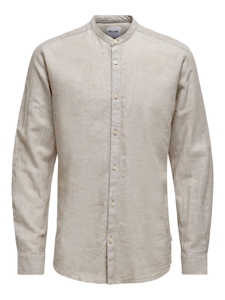 ONLY&SONS ONSCAIDEN LS SOLID LINEN MAO SHIRT NOOS