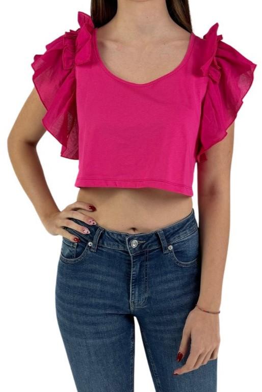 MARKUP T-SHIRT IN JERSEY CON ROUCHES