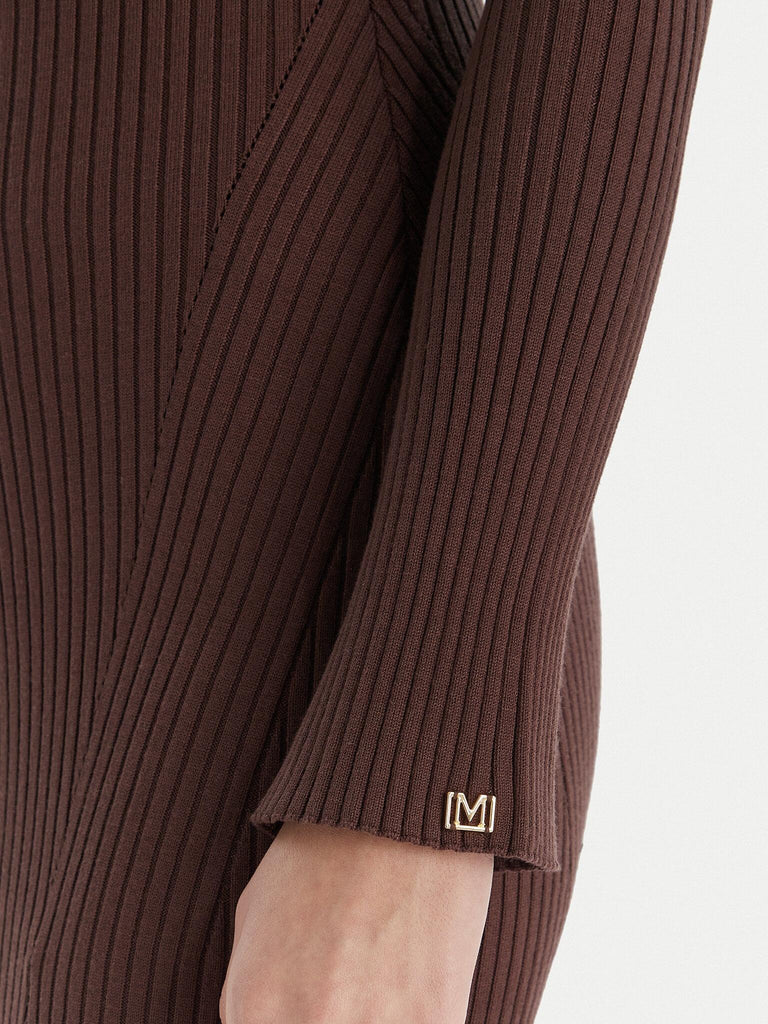 GUESS MARCIANO AGATHE RIBBED LS MIDI DRESS