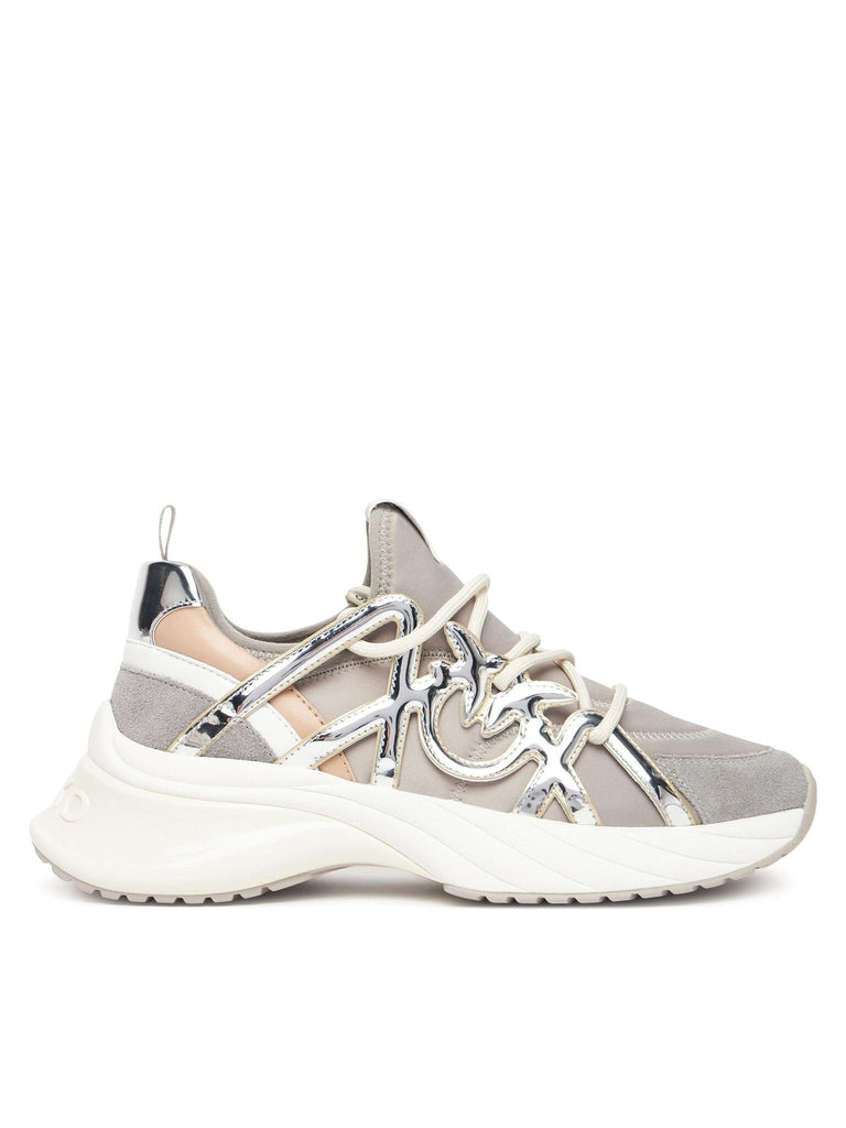 PINKO ARIEL 01 - SNEAKER SATIN/COW SUEDE/MIRROR CAGE