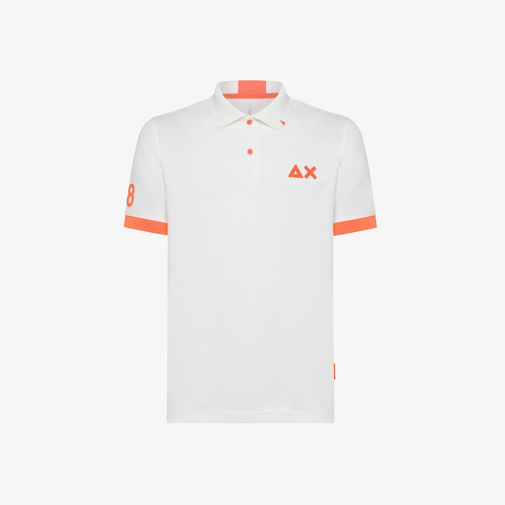 SUN68 POLO LOGO FLUO S/S