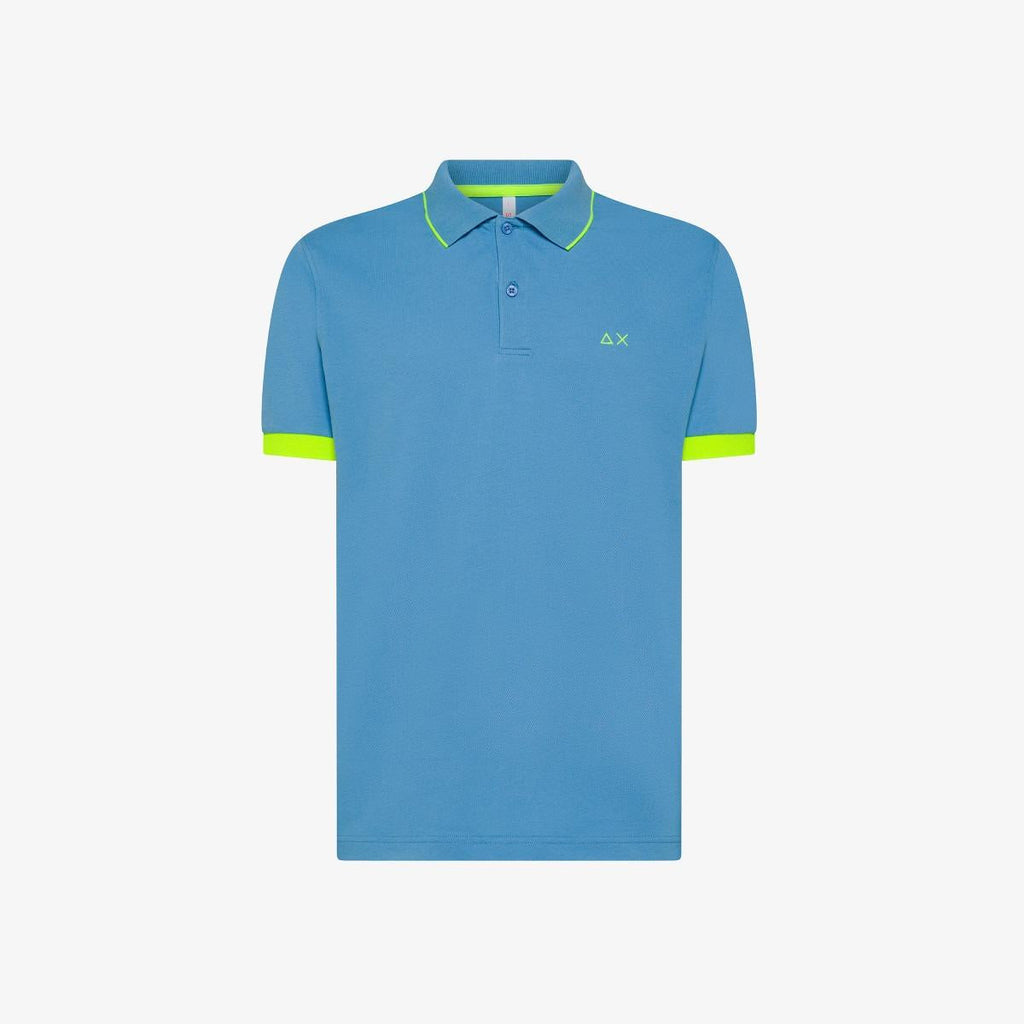 SUN68 POLO SMALL STRIPE FLUO S/S