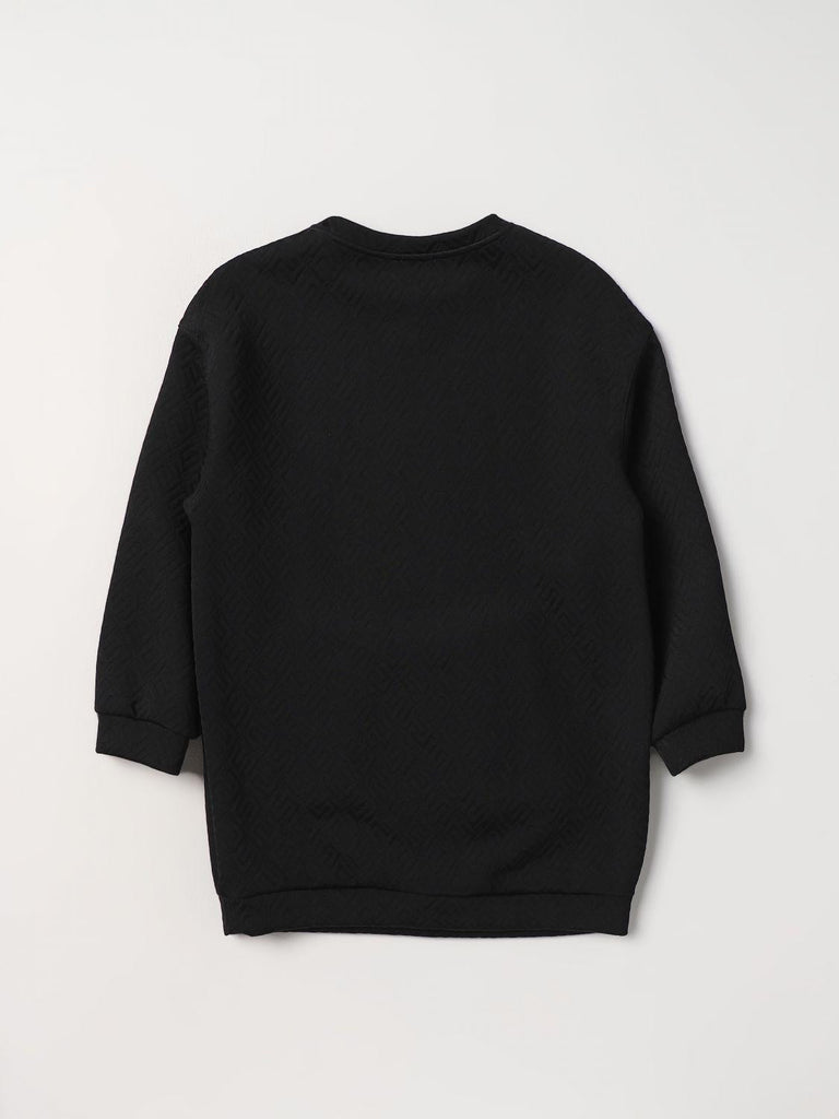 ELISABETTA FRANCHI La Mia Bambina ABITO IN FELPA EMBOSSED LOGO INCASTRO NERO