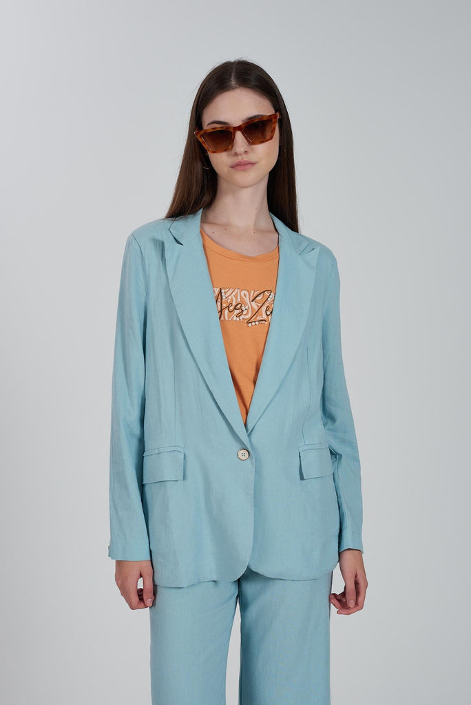 YES ZEE GIACCA DONNA IN MISTO LINO