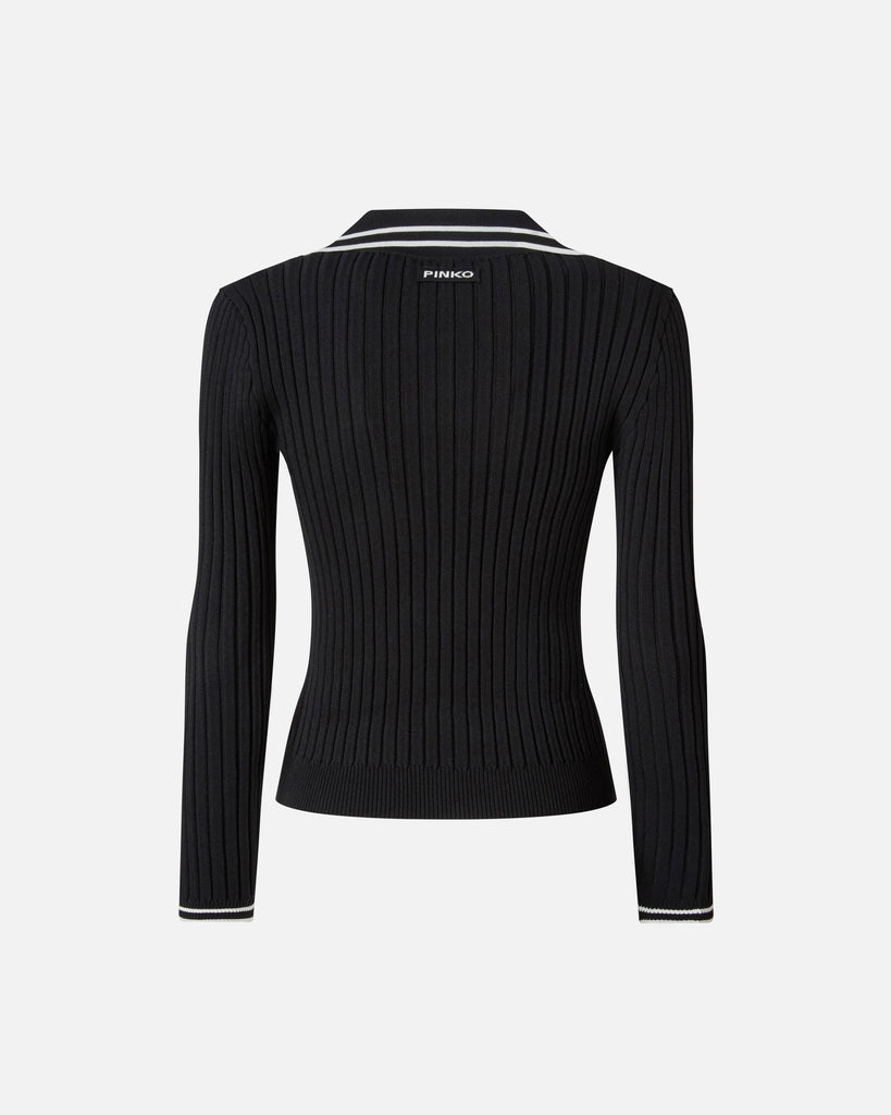 PINKO LINOSA POLO RIBBED VISCOSA STR
