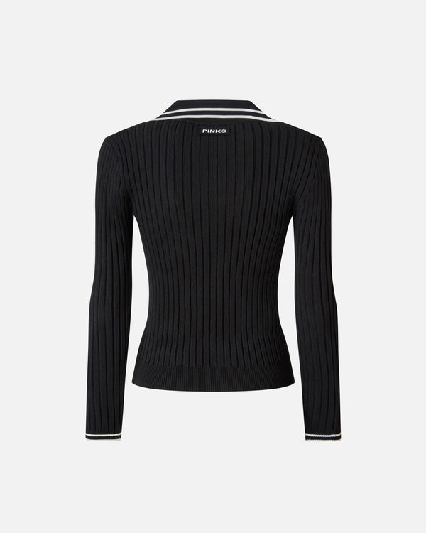 PINKO LINOSA POLO RIBBED VISCOSA STR