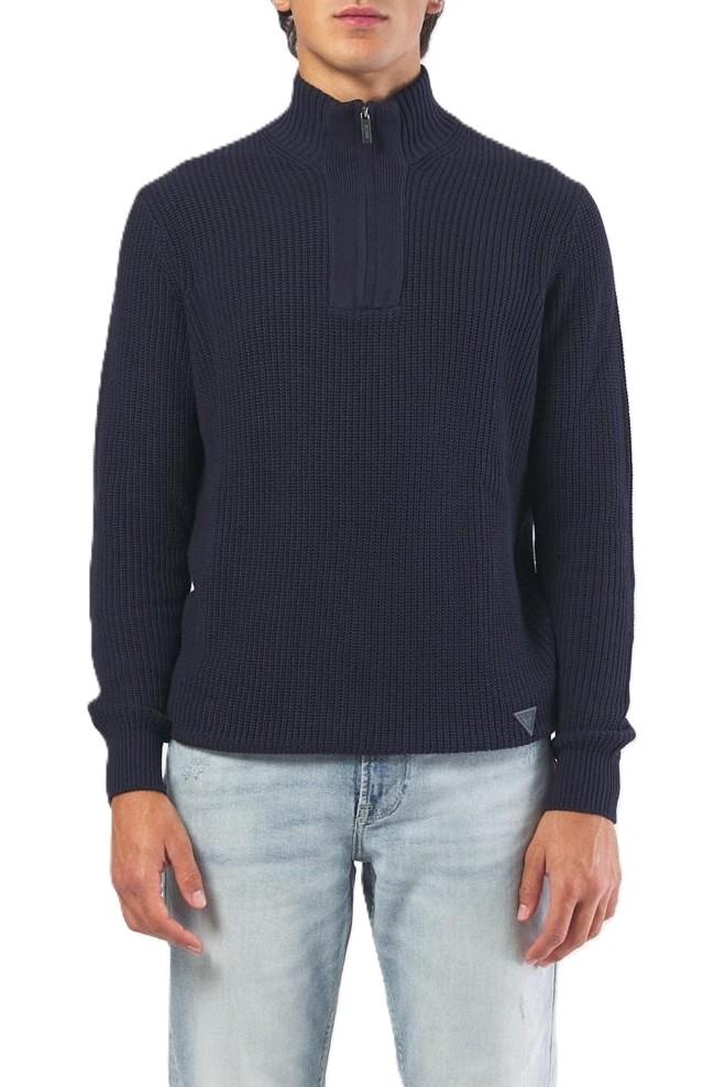 GUESS HEADLEY HALF ZIP MOCK SWEATER