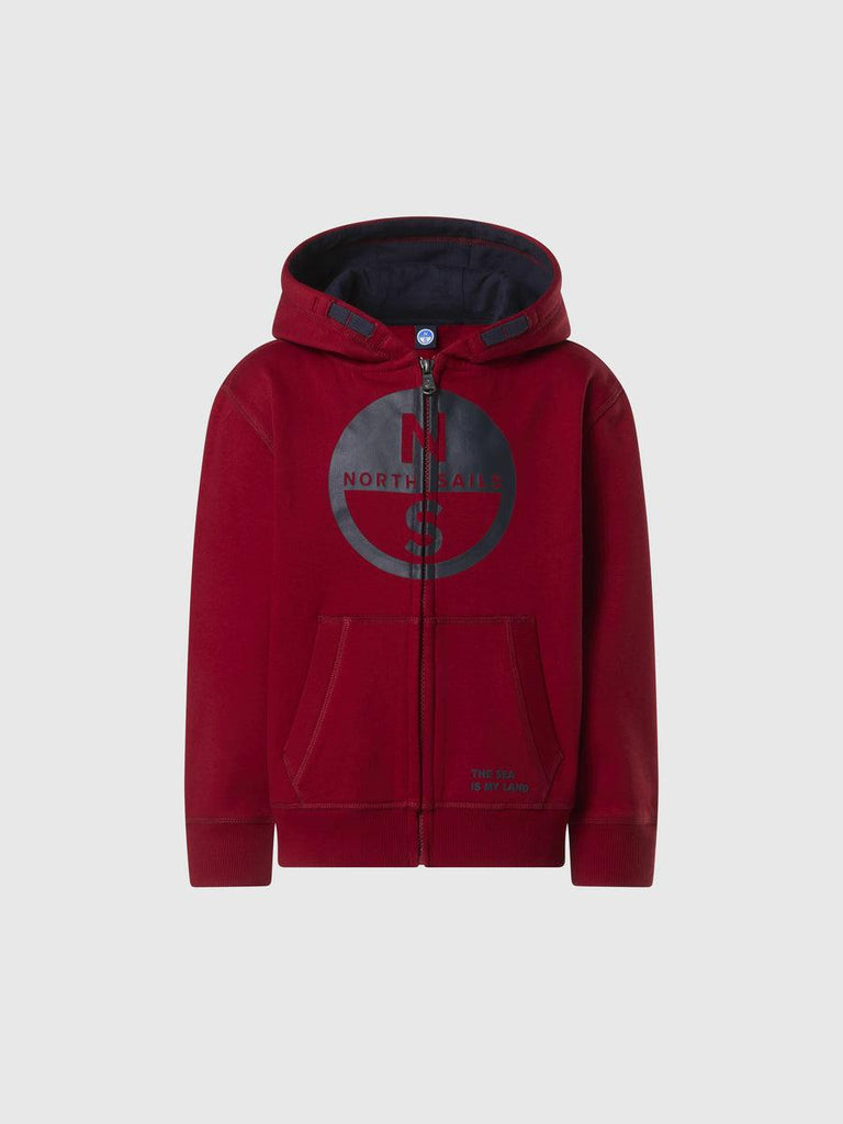 NORTH SAILS HOODED FULL  ZIP SWEATSHIRT W/GRAPHIC