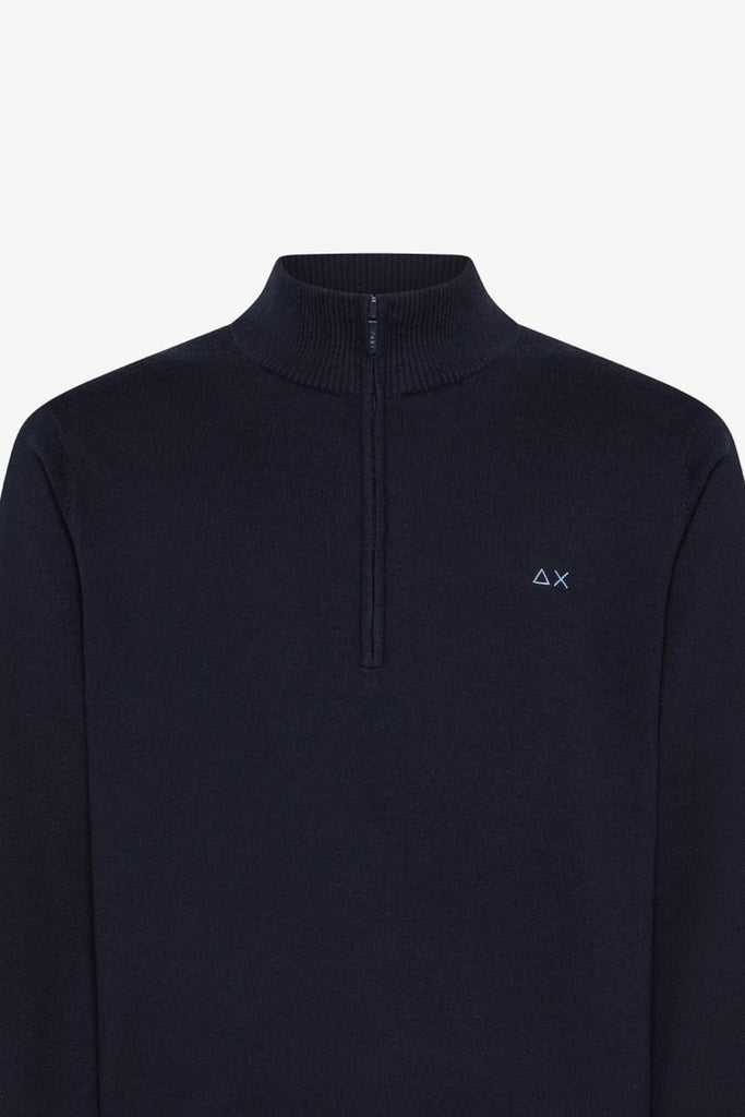 SUN68 HALF ZIP SWEATER BASIC L/S