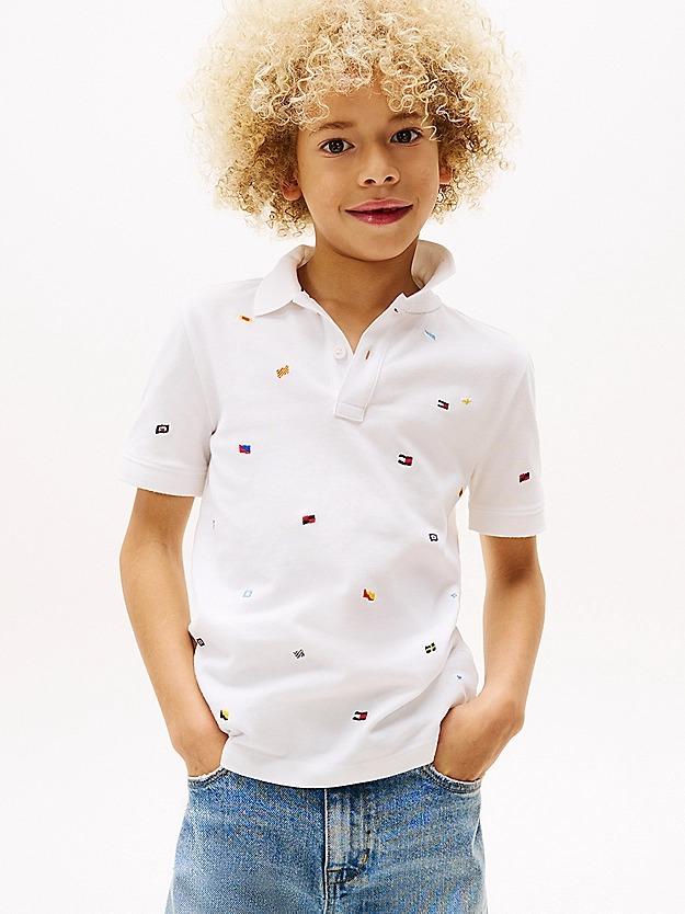 TOMMY HILFIGER ALL OVER FLAG EMB POLO SS