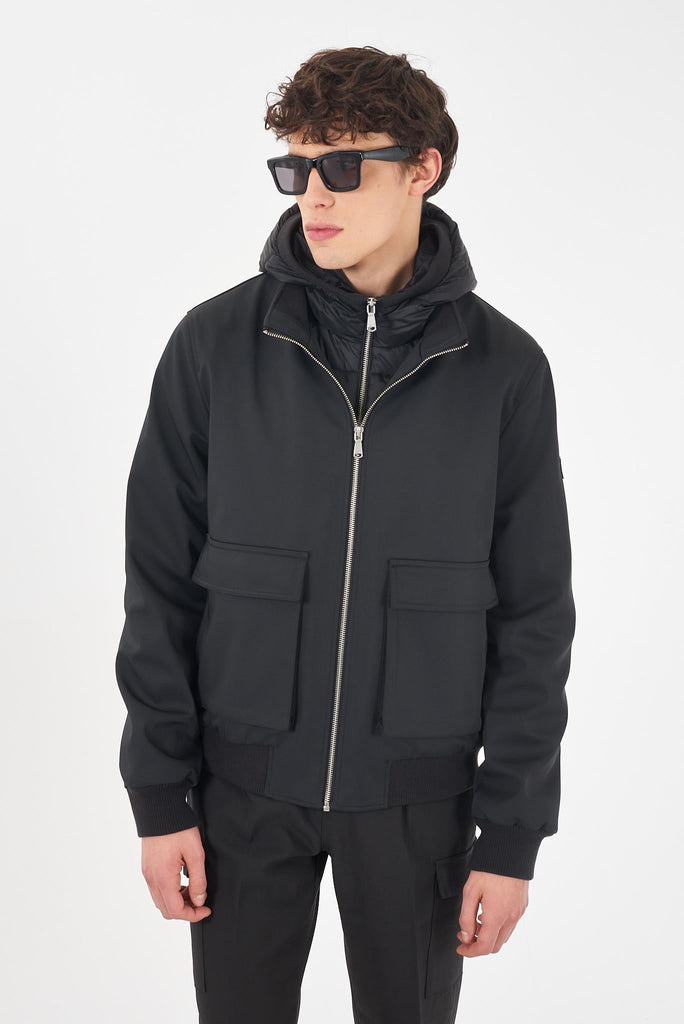 YES ZEE GIUBBINO UOMO BOMBER CON FINTO GILET STACCABILE