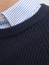 JACK AND JONES JJPANNEL KNIT CREW NECK AW25