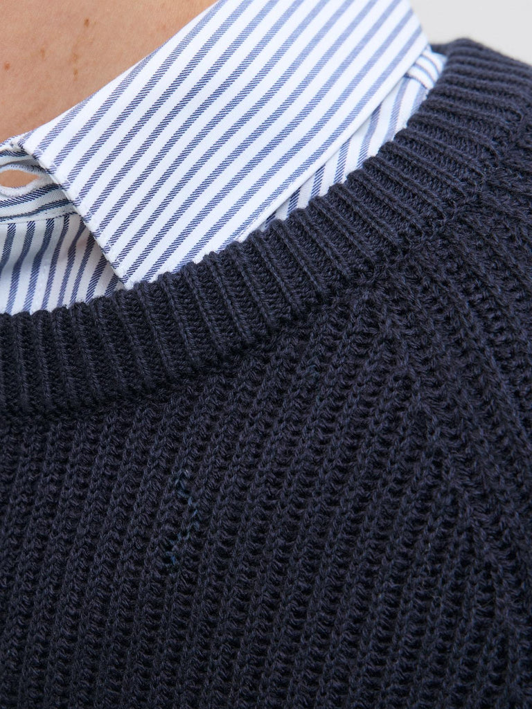 JACK AND JONES JJPANNEL KNIT CREW NECK AW25
