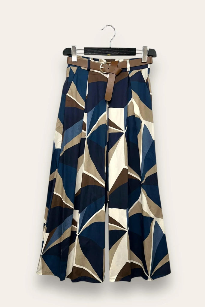 LOVEme Pantagonna in fantasia geometrica, elastico retro vita