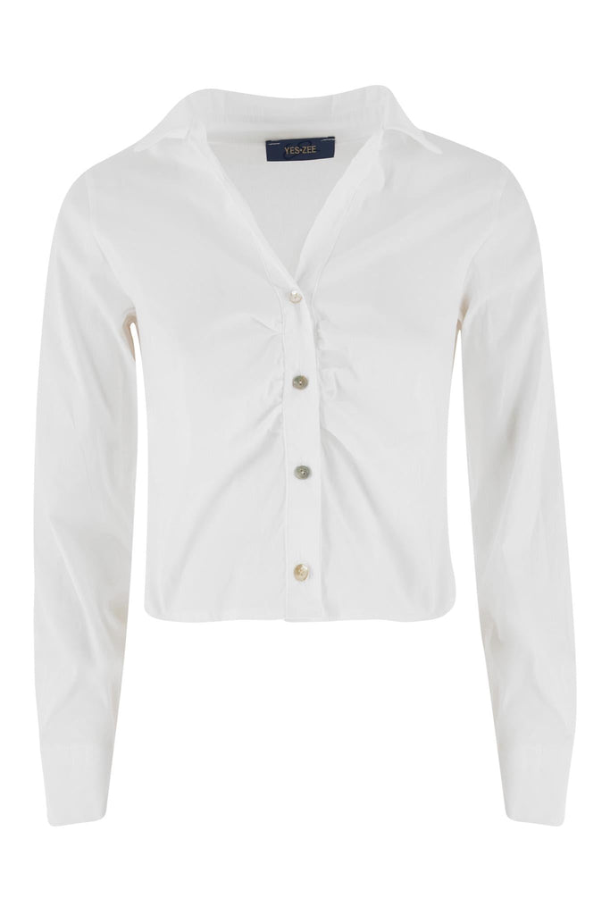 YES ZEE CAMICIA DONNA CON ARRICCIO SUL DAVANTI, M/L