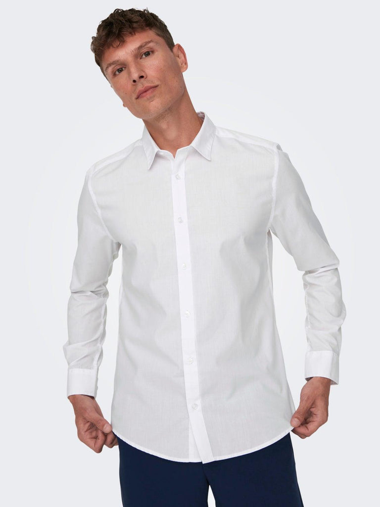 ONLY&SONS ONSSANE LIFE SLIM LS SOLID POPLIN SHIRT